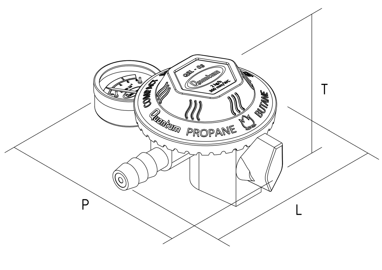 Dimensi Regulator QRL-03