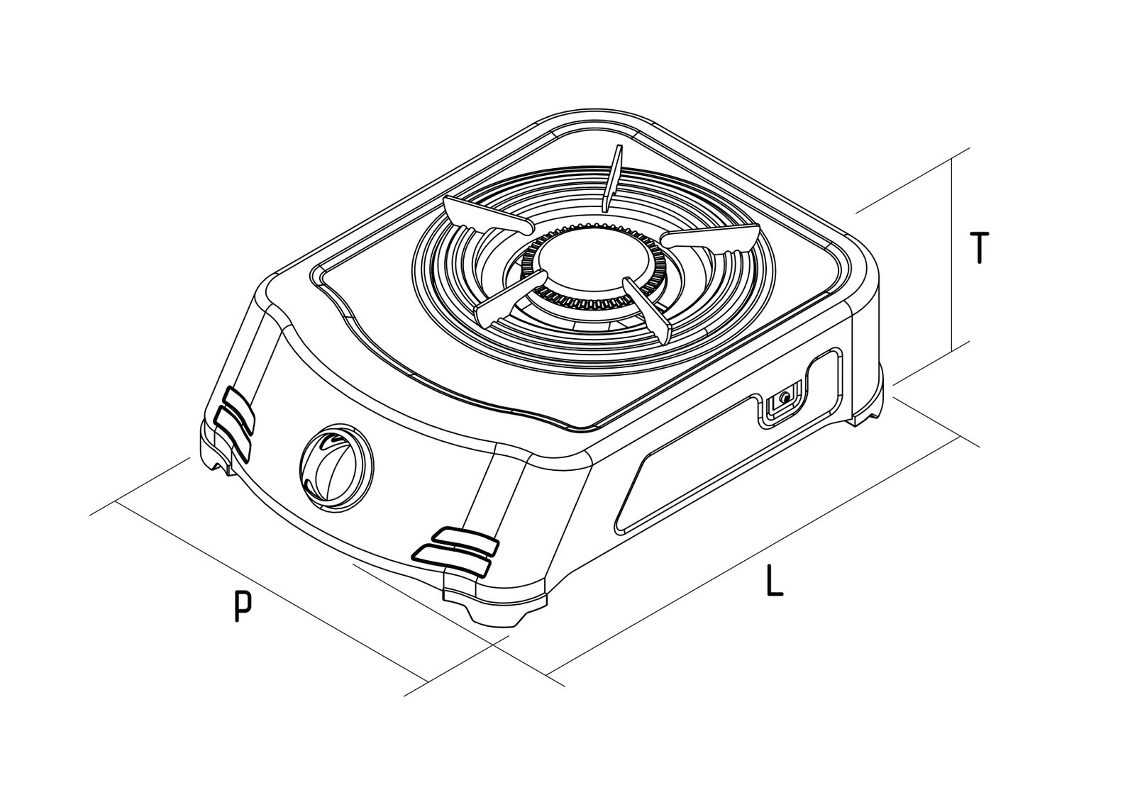 Dimensi Kompor Gas QGC-101 R
