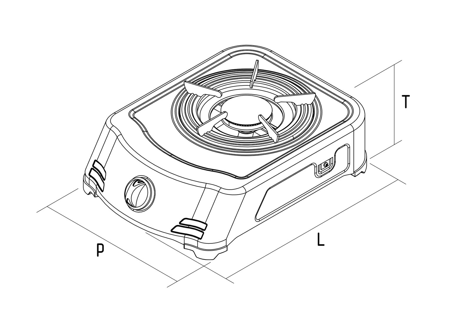 Dimensi Kompor Gas QGC-101 RB