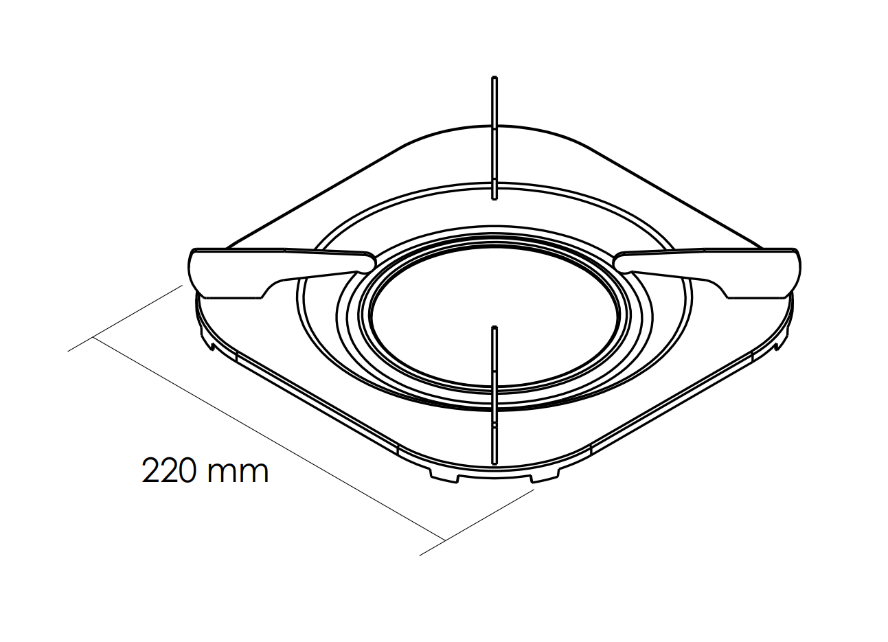 Dimensi Sparepart Pan Support Square (Kotak)