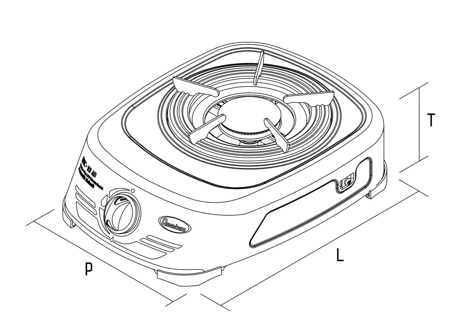 Dimensi Kompor Gas QGC - 101 AB