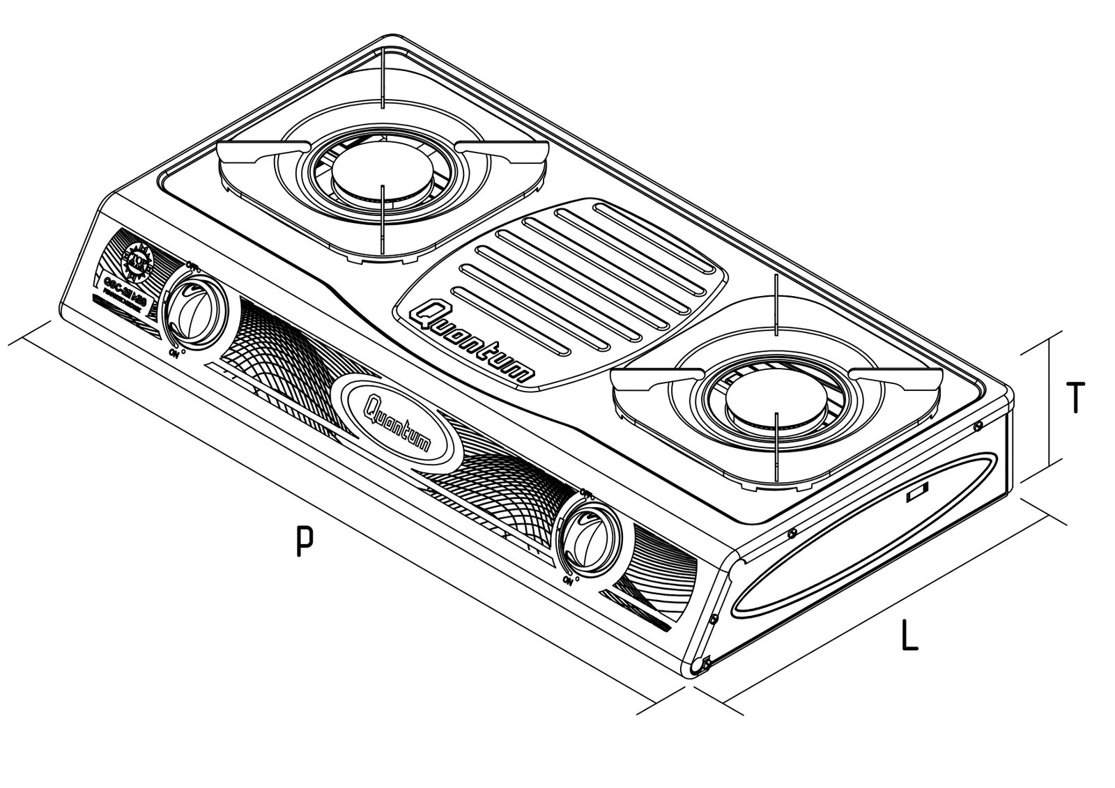 Dimensi Kompor Gas QGC - 211 MBB
